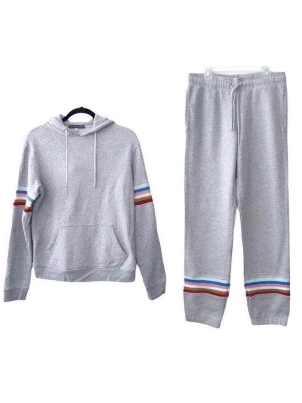 AlexaChung Gray Hoodie Sweater & Track Sweat Pants Set Medium